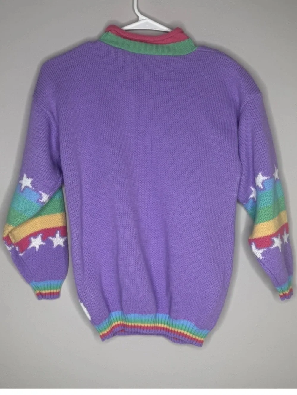 Vintage 1980s Heartworks girls size M 10-12 knit sweater unicorn with rhinestone